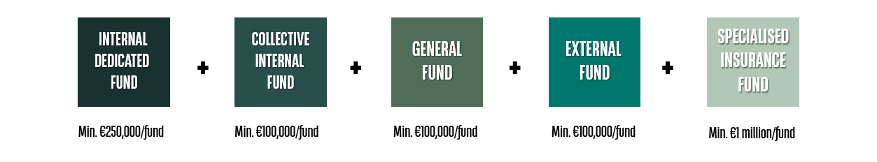 A combination of 5 types of financial instruments in one policy
